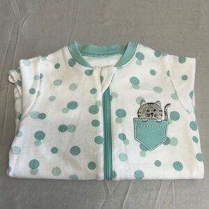 Tuffy - NWOT - Polka Dot Baby Onesie sleeper with embroidered